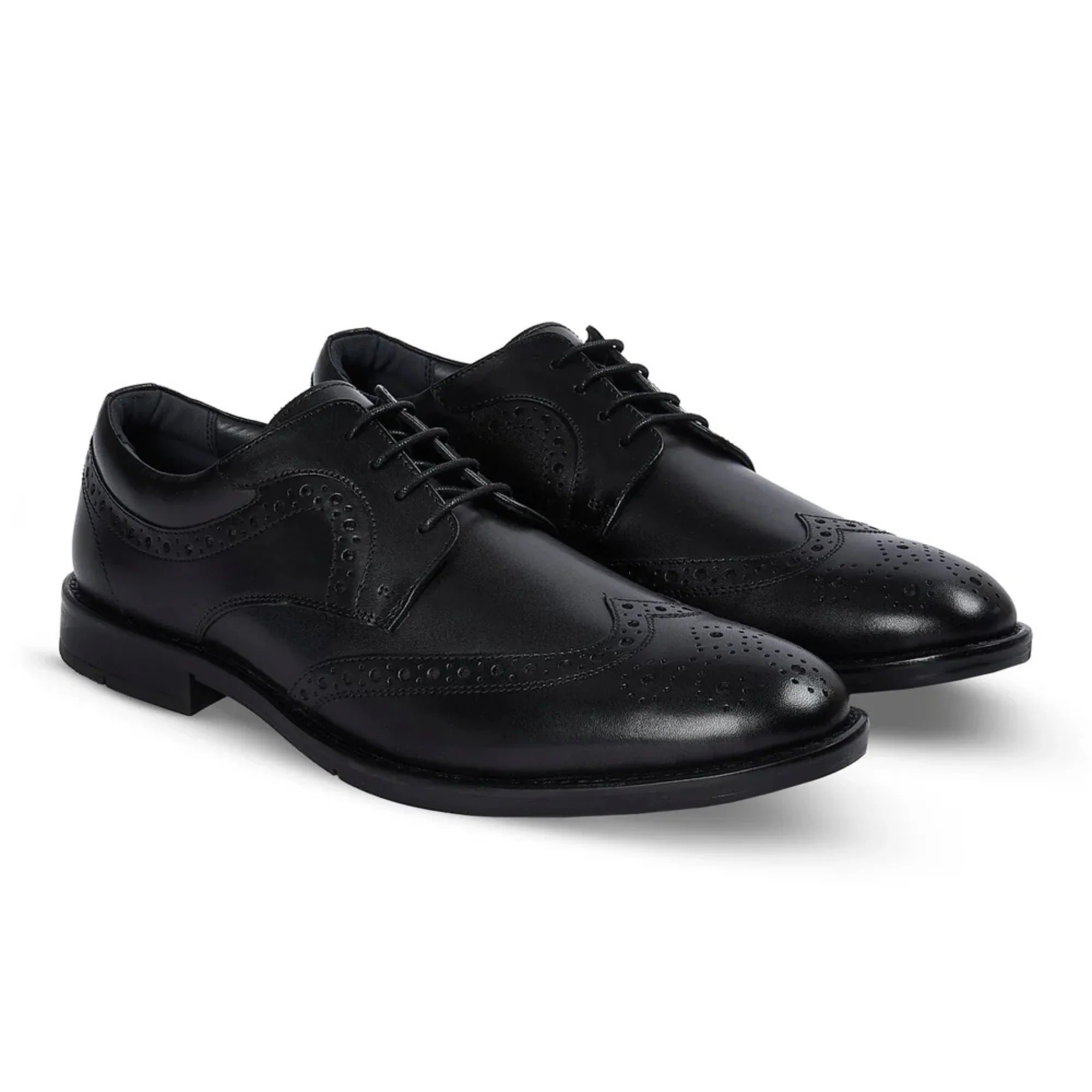 Cambridge - Scarpe Derby da uomo nere con punta a coda di rondine