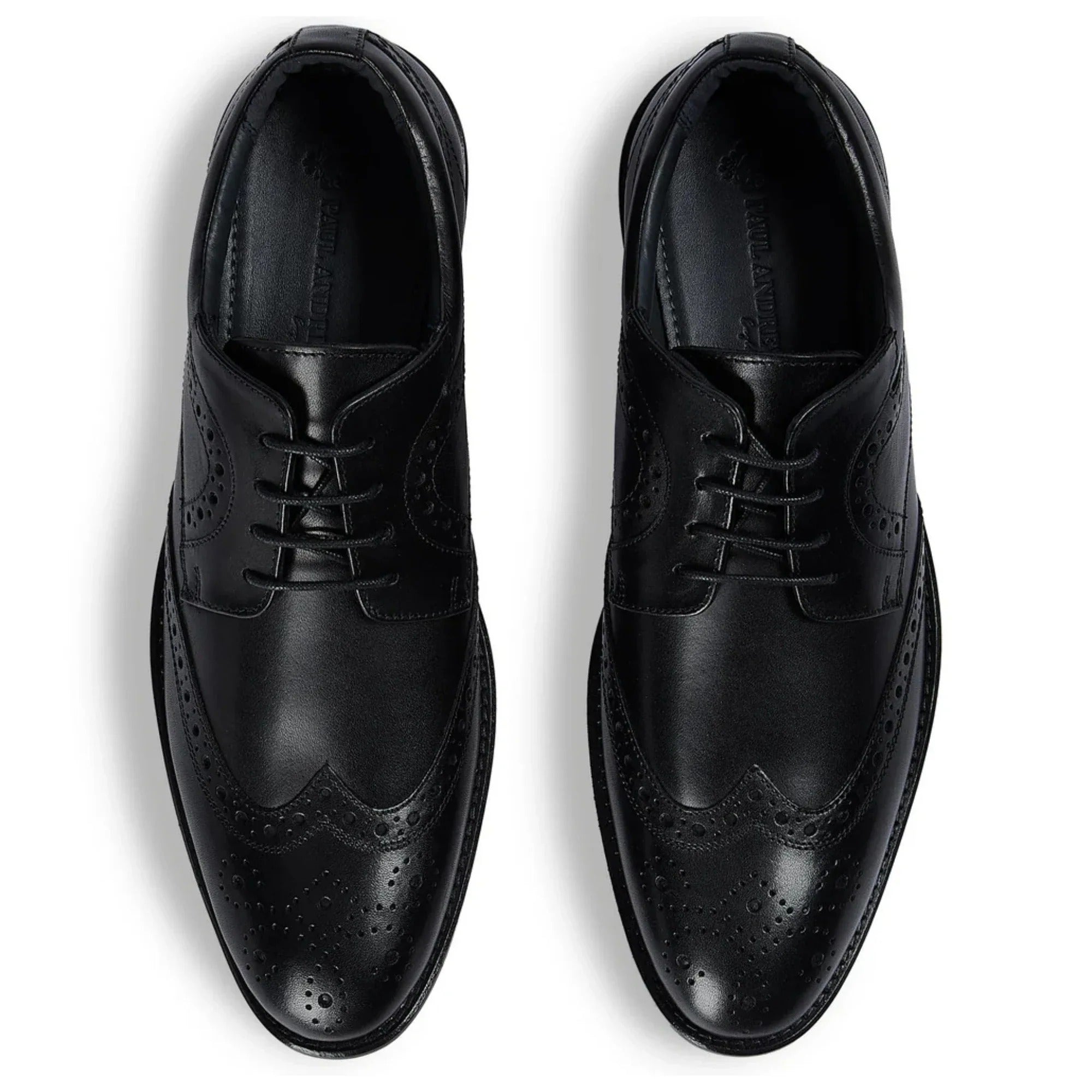 Cambridge - Scarpe Derby da uomo nere con punta a coda di rondine