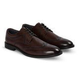 Cambridge - Scarpe Derby brogue da uomo color marrone scuro con punta a coda di rondine