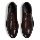 Cambridge - Scarpe Derby brogue da uomo color marrone scuro con punta a coda di rondine