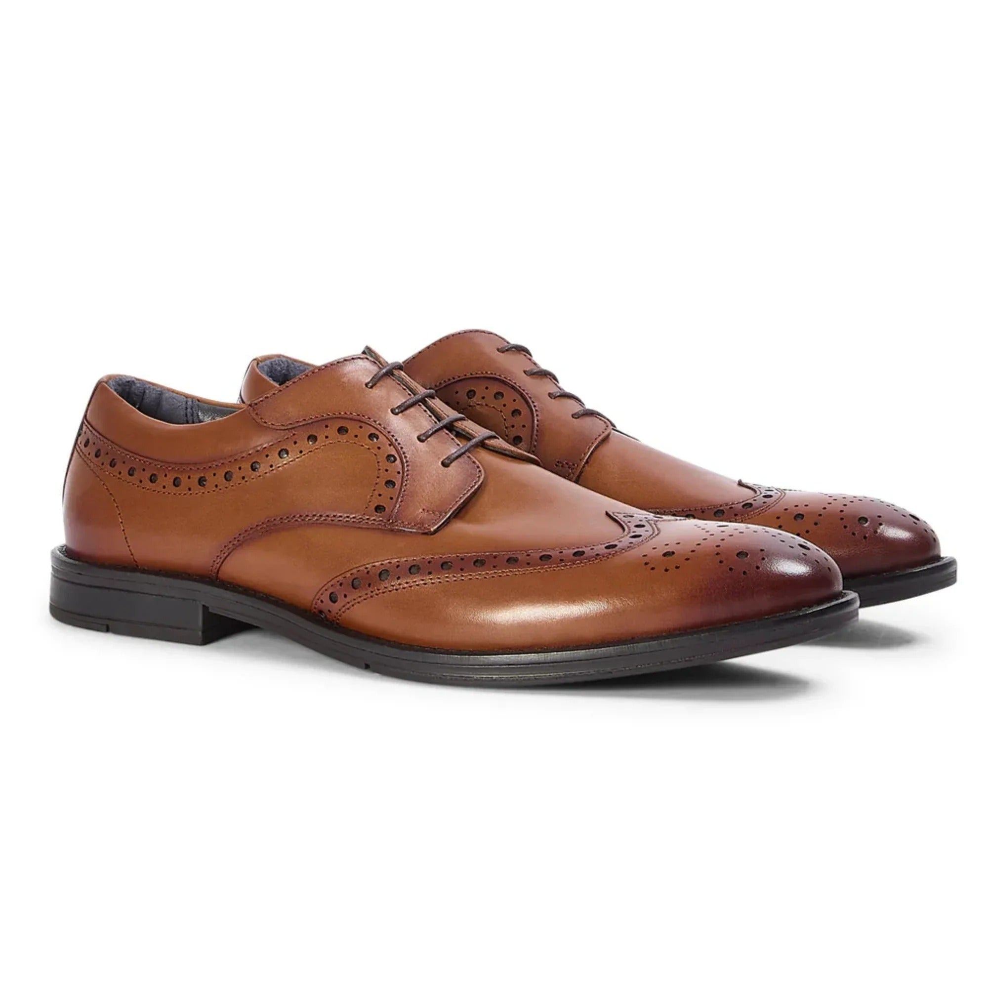 Cambridge - Scarpe Derby da uomo modello Wingtip Brogue color marrone chiaro