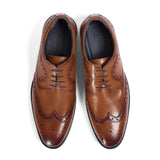 Cambridge - Scarpe Derby da uomo modello Wingtip Brogue color marrone chiaro