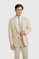 Camden - Abito da uomo a tre pezzi a quadri beige