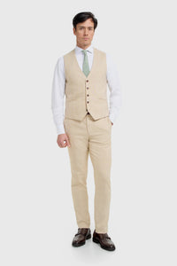 Camden - Abito da uomo a tre pezzi a quadri beige