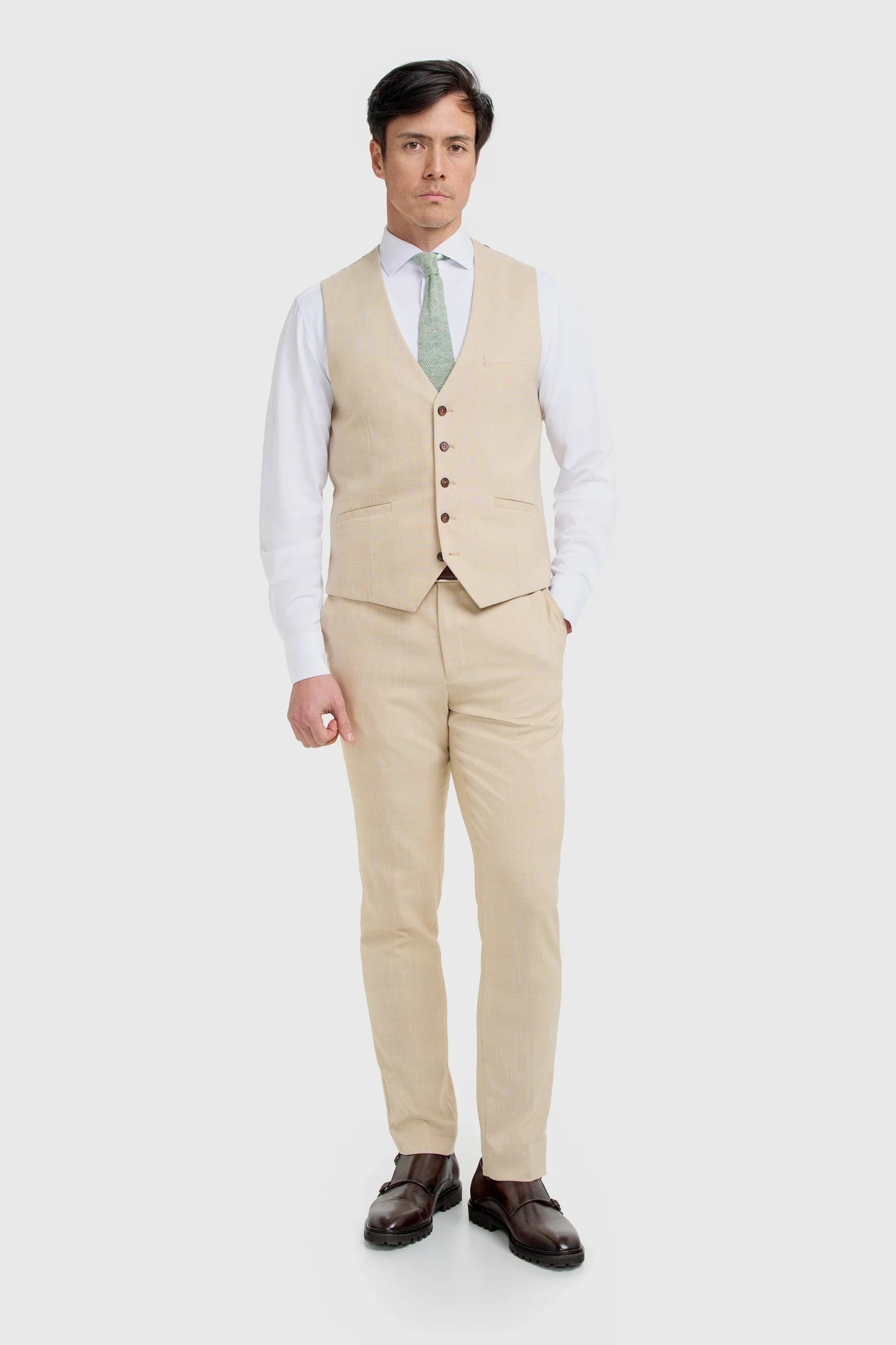 Camden - Gilet da uomo a quadri beige