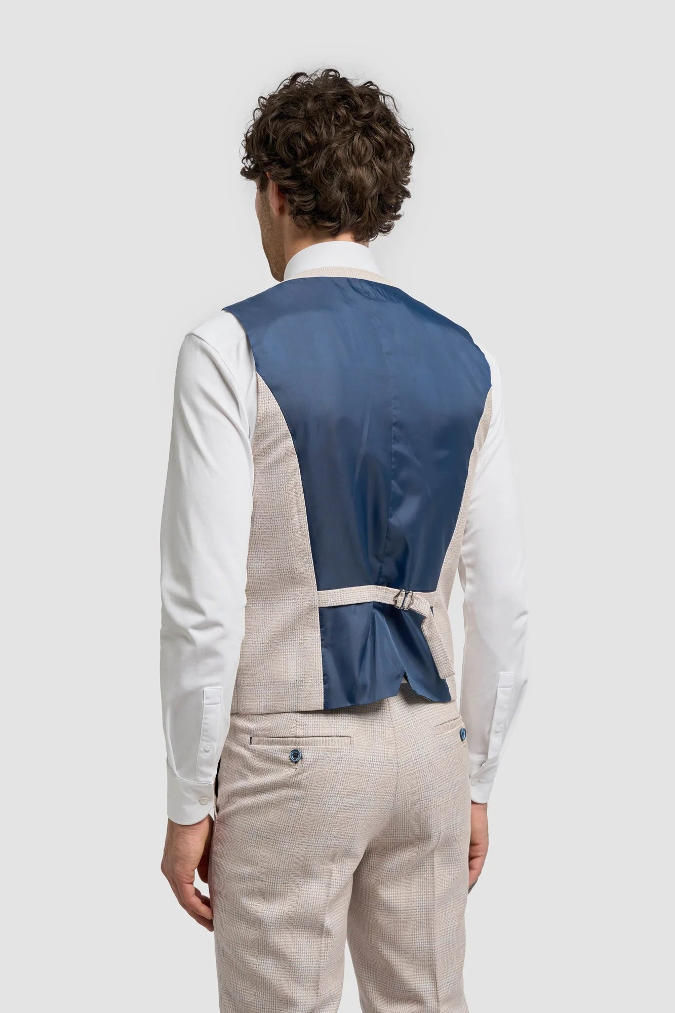 Caridi - Gilet da uomo in tweed beige da sposa