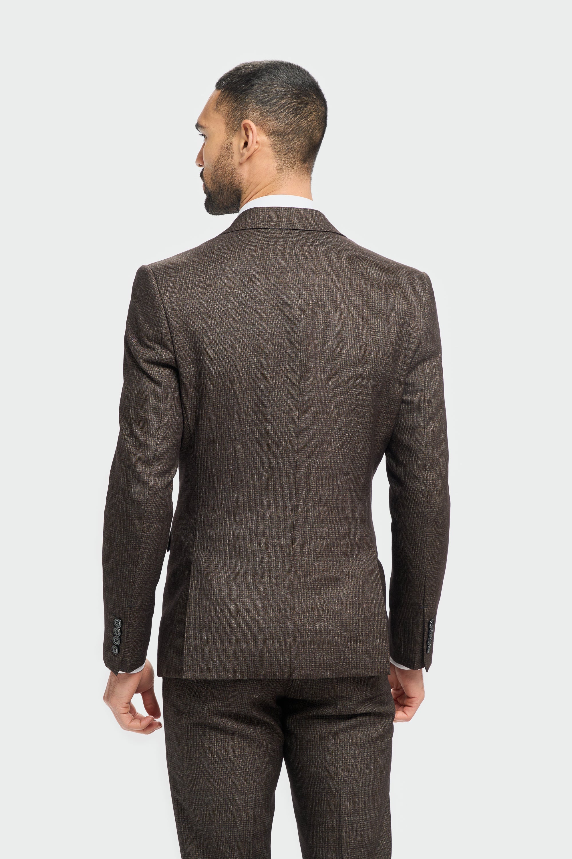 Caridi - Blazer marrone in tweed da uomo