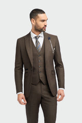 Caridi - Blazer marrone in tweed da uomo