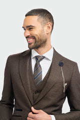 Caridi - Blazer marrone in tweed da uomo