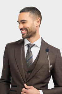 Caridi - Blazer marrone in tweed da uomo