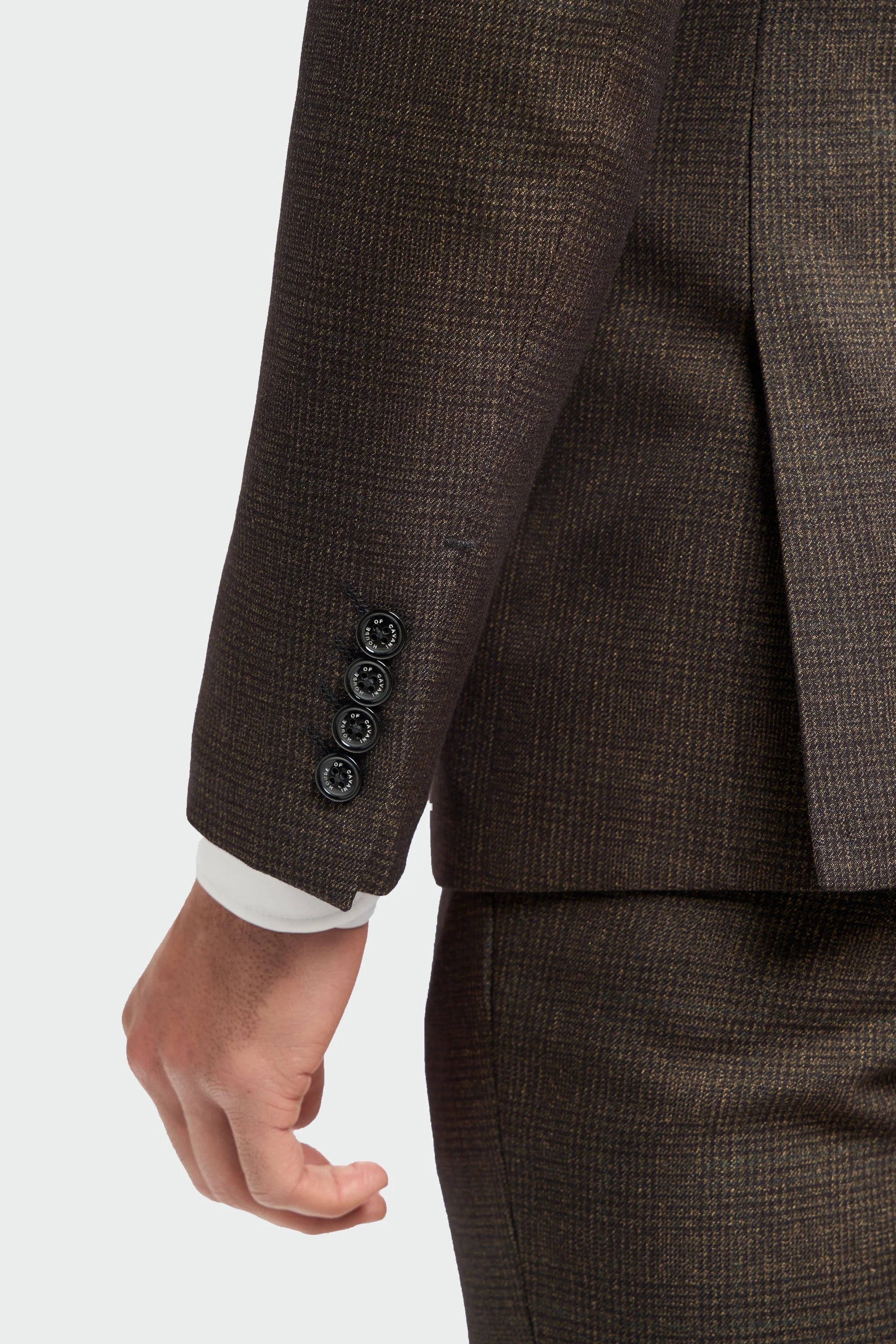 Caridi - Blazer marrone in tweed da uomo