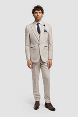 Caridi - Blazer da uomo in tweed beige da sposa