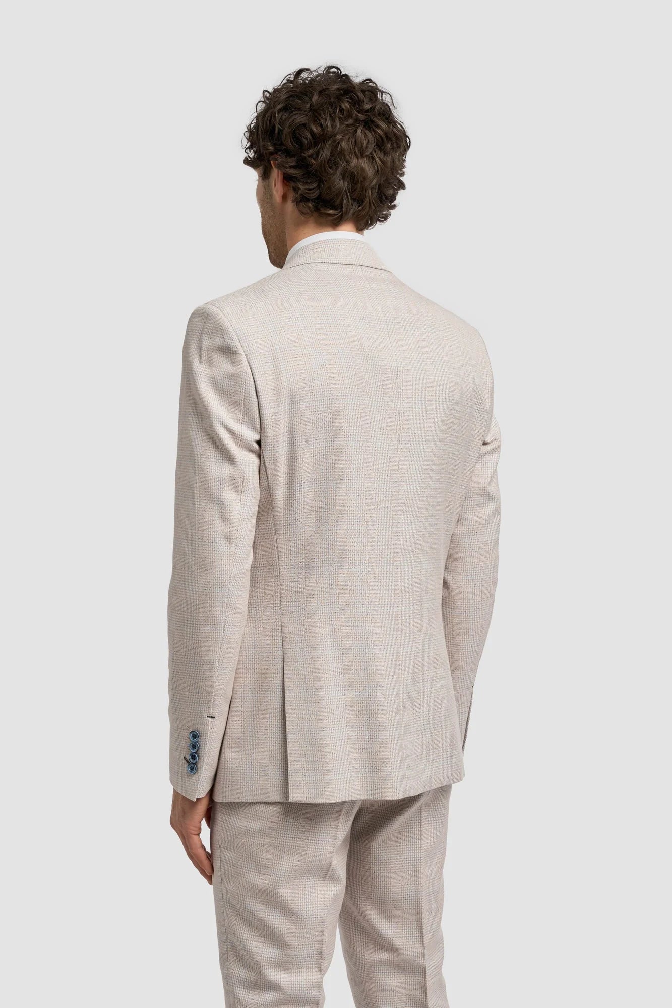 Caridi - Blazer da uomo in tweed beige da sposa