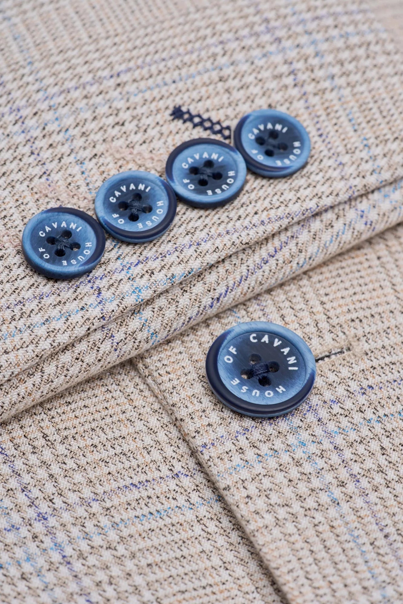 Caridi - Blazer da uomo in tweed beige da sposa