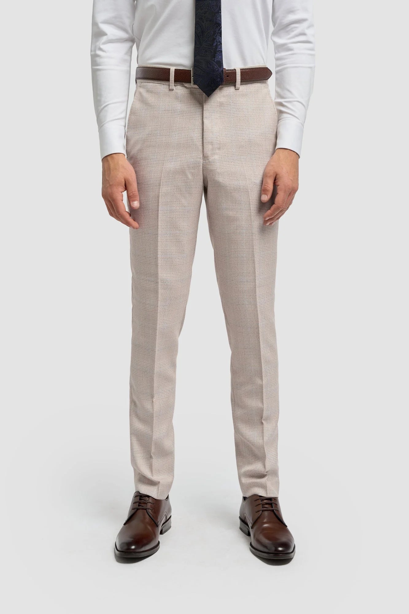 Caridi - Pantaloni da uomo in tweed beige da sposa