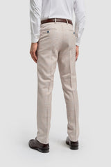 Caridi - Pantaloni da uomo in tweed beige da sposa