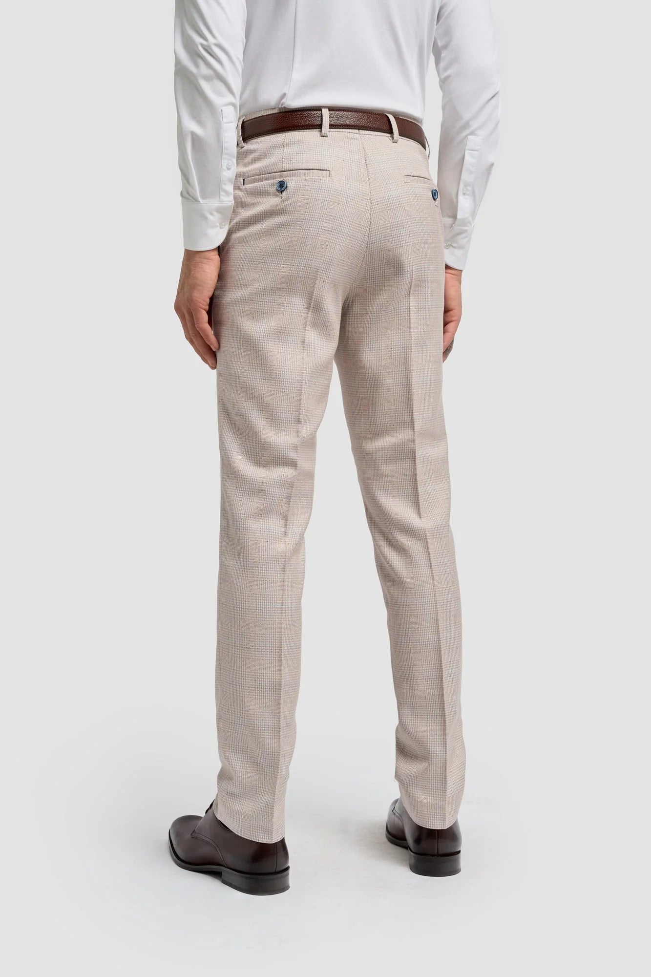 Caridi - Pantaloni da uomo in tweed beige da sposa