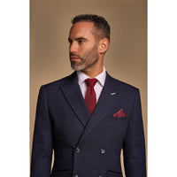 Caridi - Men's Navy Blue Double Breasted Blazer
