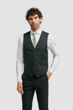 Caridi - Gilet in tweed verde oliva da uomo