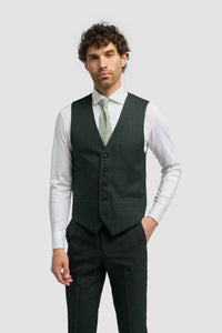 Caridi - Gilet in tweed verde oliva da uomo