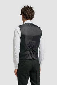 Caridi - Gilet in tweed verde oliva da uomo