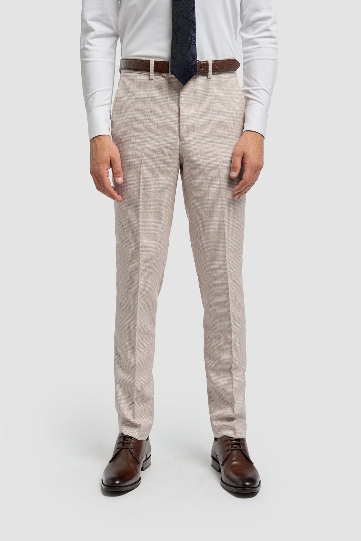 Caridi - Pantaloni da uomo in tweed beige da sposa