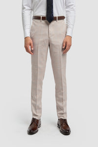 Caridi - Pantaloni da uomo in tweed beige da sposa
