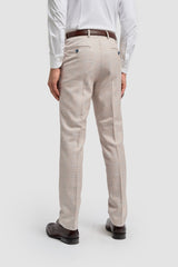 Caridi - Pantaloni da uomo in tweed beige da sposa