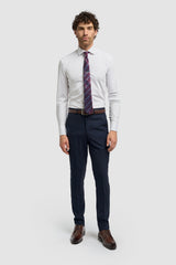 Caridi - Pantaloni da uomo in tweed blu navy