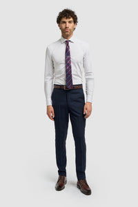 Caridi - Pantaloni da uomo in tweed blu navy
