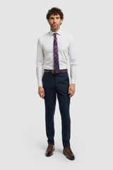 Caridi - Pantaloni da uomo in tweed blu navy