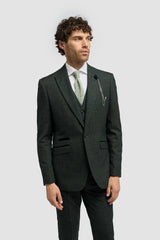 Caridi - Blazer in tweed verde oliva da uomo
