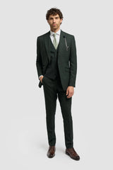 Caridi - Blazer in tweed verde oliva da uomo