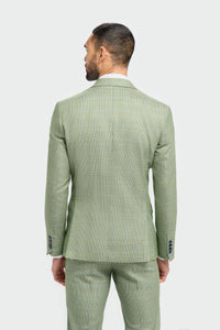 Caridi - Blazer sartoriale a quadri verde salvia da uomo