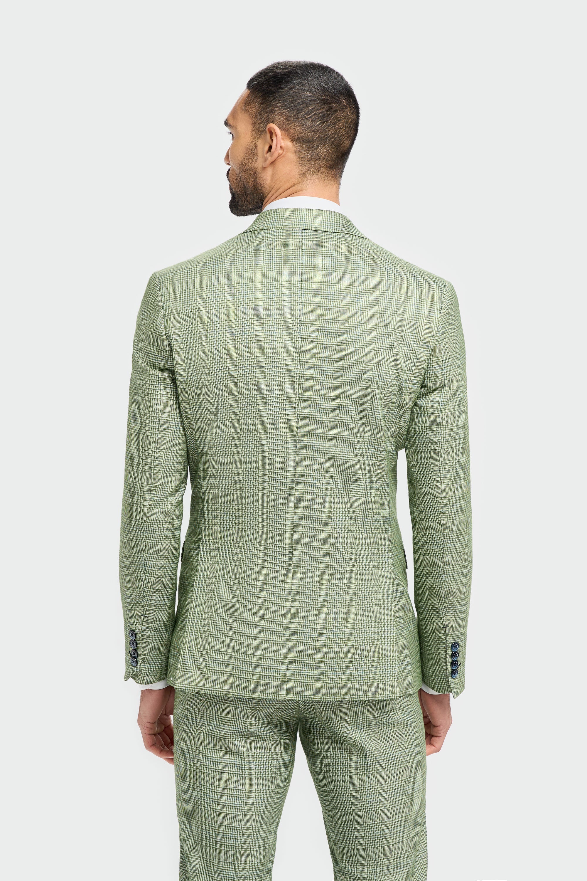Caridi - Blazer sartoriale a quadri verde salvia da uomo