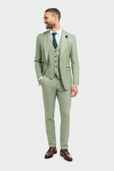 Caridi - Blazer sartoriale a quadri verde salvia da uomo