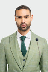 Caridi - Blazer sartoriale a quadri verde salvia da uomo
