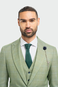 Caridi - Blazer sartoriale a quadri verde salvia da uomo