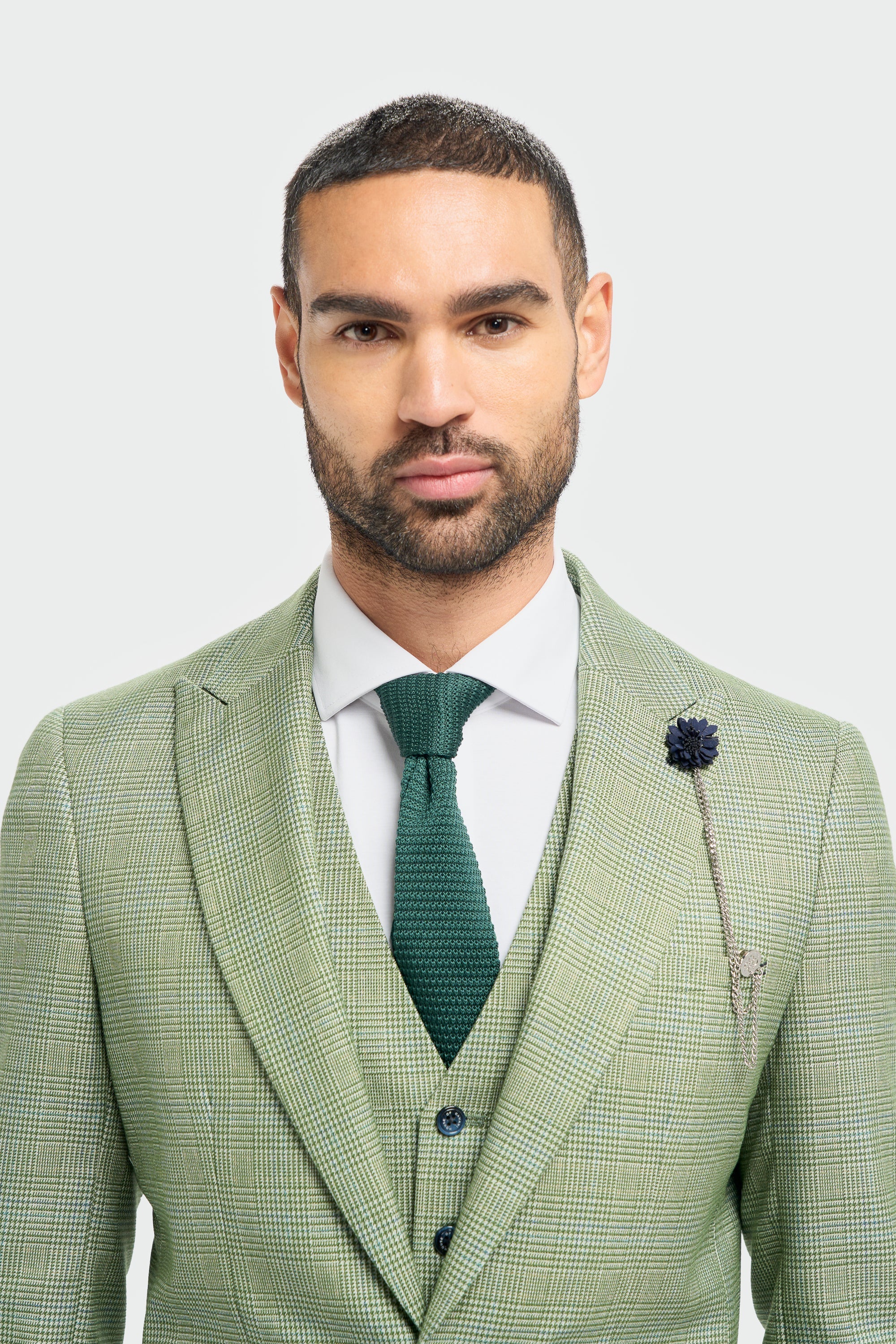 Caridi - Blazer sartoriale a quadri verde salvia da uomo