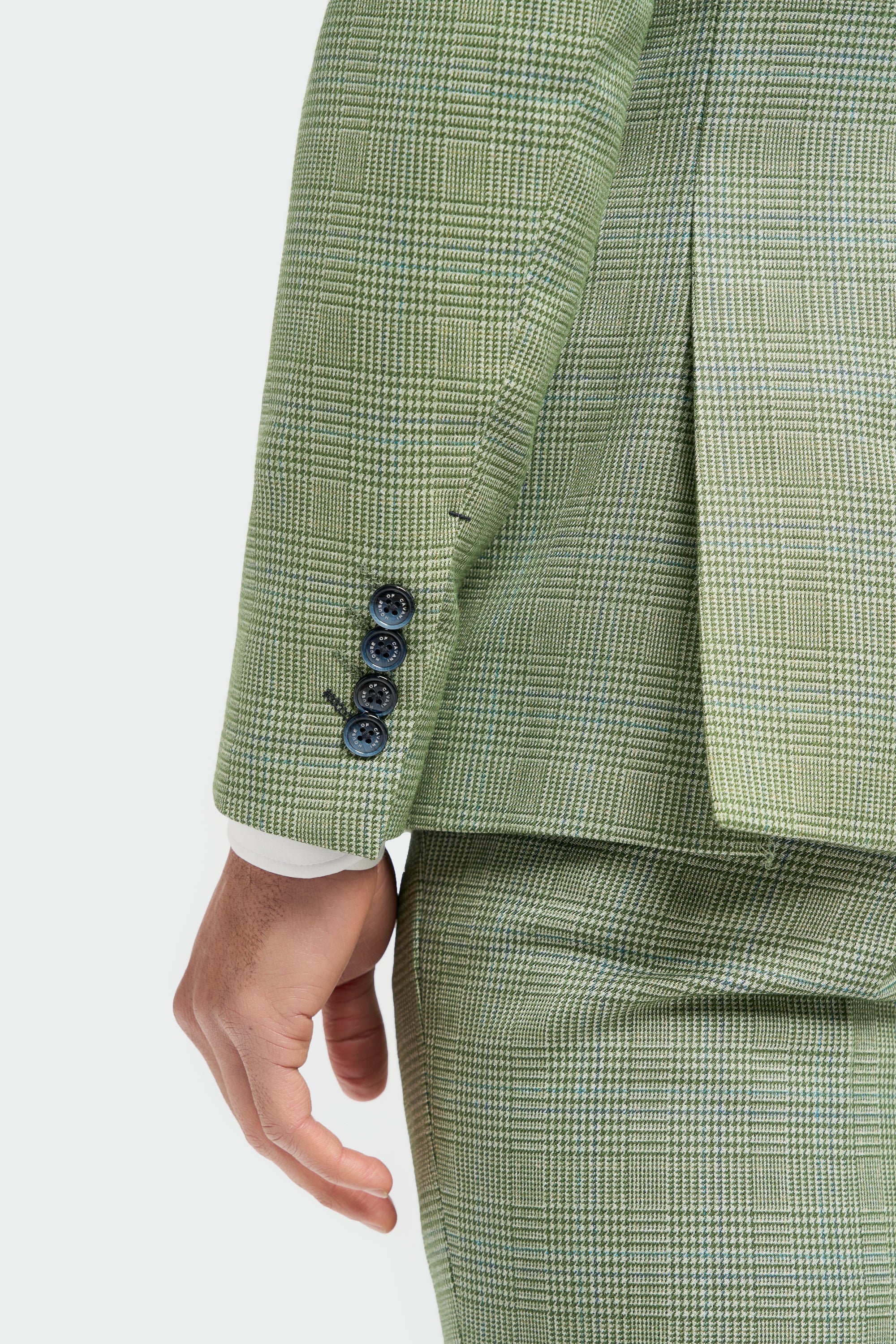 Caridi - Blazer sartoriale a quadri verde salvia da uomo
