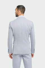 Caridi - Blazer da uomo azzurro da sposa