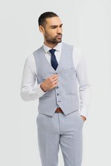 Caridi - Gilet da uomo azzurro da cerimonia