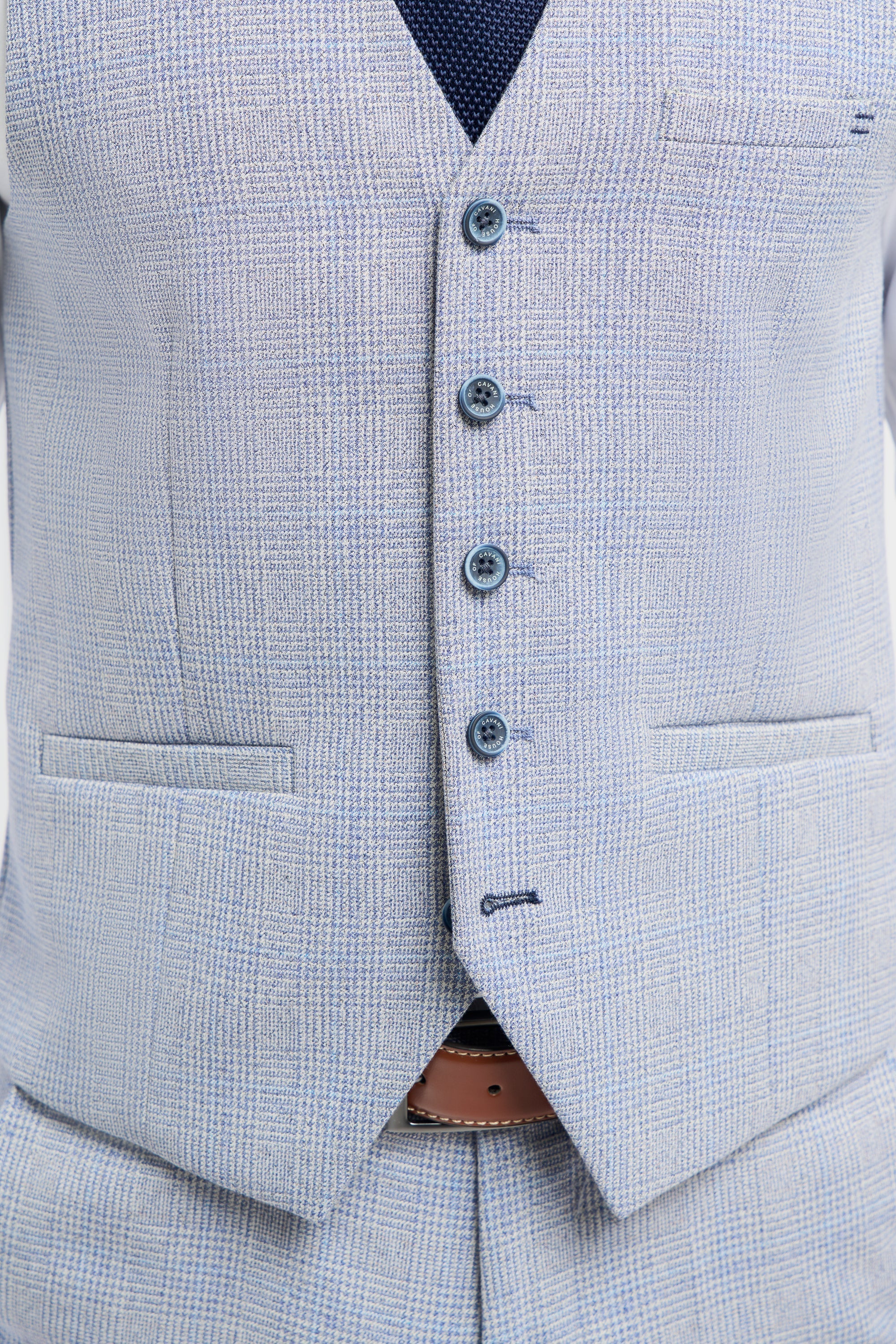 Caridi - Gilet da uomo azzurro da cerimonia