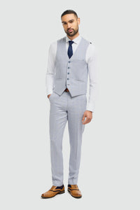 Caridi - Gilet da uomo azzurro da cerimonia