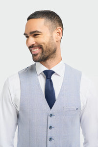 Caridi - Gilet da uomo azzurro da cerimonia