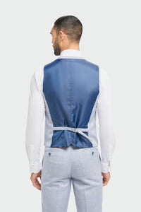 Caridi - Gilet da uomo azzurro da cerimonia