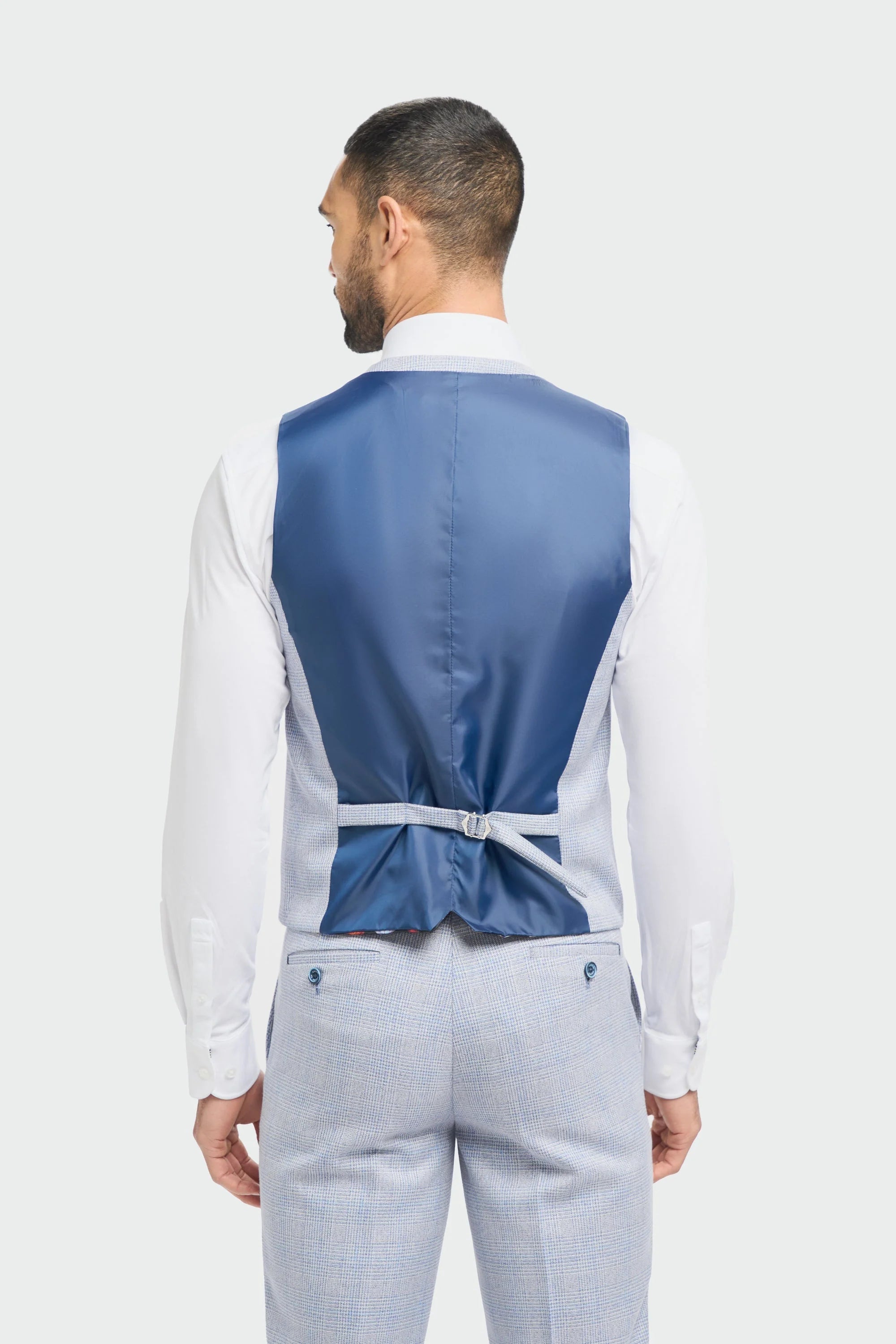 Caridi - Gilet da uomo azzurro da cerimonia