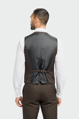 Caridi - Gilet da uomo in tweed marrone