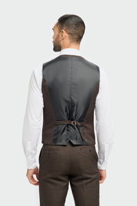 Caridi - Gilet da uomo in tweed marrone