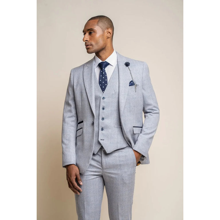 Caridi - Blazer da uomo azzurro da sposa